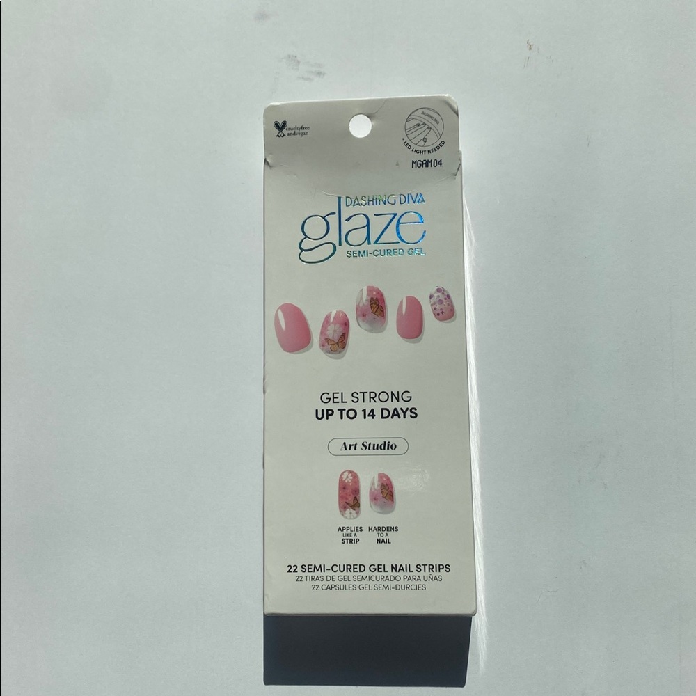 Glaze Art Studio Semi-Cured Gel Nail Strips - Pink and Floral